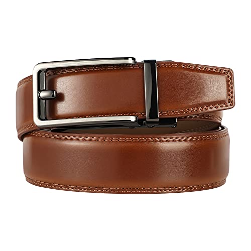 Image of Lavemi Men's Real Leather Ratchet Dress Belt with Automatic Buckle,Elegant Gift Box