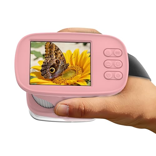 Microscope enfants sans fatigue oculaire écran 4K portable rose