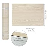 PVC Bodenbelag Selbstklebende, Holz Vinylboden Bodenfliesen, Verdickter 0.15cm Rutschfeste Wasserdicht Vinyl-Fußböden, Laminat Fliesen Selbstklebend, 40x300cm, 1.2m² (Beige-Gelb Holz)