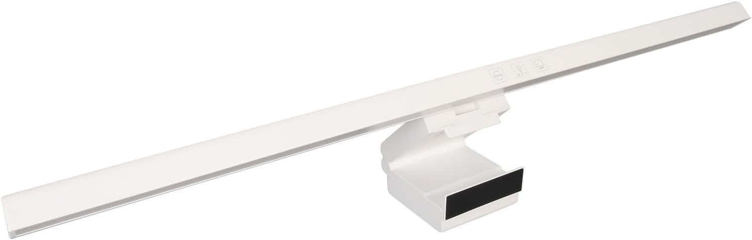 Computer Monitor Light Bar, Anti Glare Eye Caring LED Computer Monitor Lamp, Easy Installation, Support Infinite Dimming, Touch Control, USB Charging (White)