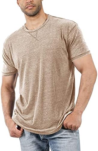 AMTF 2023 Fashion Mens T Shirt Solid Plus Size Summer Tops Round Neck Casual Comfortable Skin Friendly Cotton T-Shirt