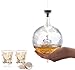 OLIVIA & AIDEN Whiskey Decanter Globe with 8 Shot Glasses (Large 850 mL) World Map Liquor Dispenser | Unique Gift Set for Men | Scotch, Bourbon, Vodka, or Wine Clear