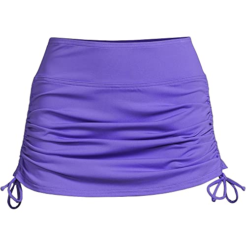 Lands' End Womens Chlorine Resistant Adjustable Swim Skirt Control Crisp Purple Regular 12 #TOP20