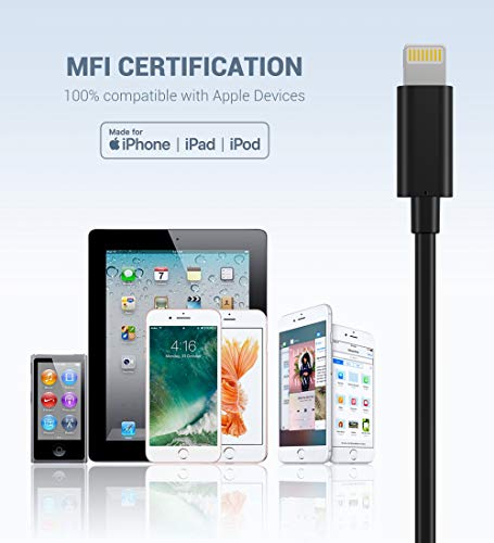 Novtech 3 Pack 3Ft Iphone Charger Cord Black [Mfi Certified] Iphone Usb Charger Cable Short Usb To Lightning Cable For Iphone Xr Xs Se 8 7 6S 6 Plus 5S 5C 5 14 13 12 11 Pro Max Mini Ipad Air Airpods #TOP4