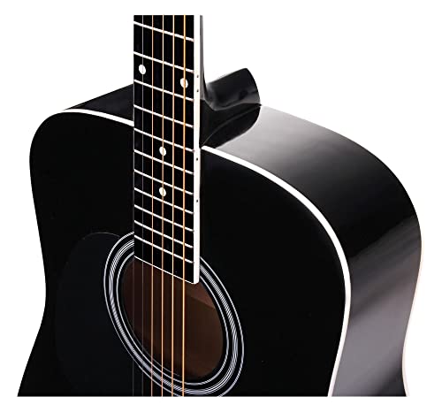 Classic Cantabile guitare acoustique folk gaucher set démarrage, kit d’accessoires à 5 pièces, noir - Les Beatles, Paul McCartney, John Lennon, RIngo Starr, George Harrison Classic Cantabile guitare acoustique folk gaucher set démarrage, kit d'accessoires à 5 pièces, noir – Image 5