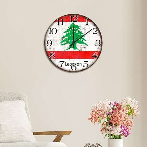 Horloge murale Liban en bois de 38 cm au style rustique chic - 6