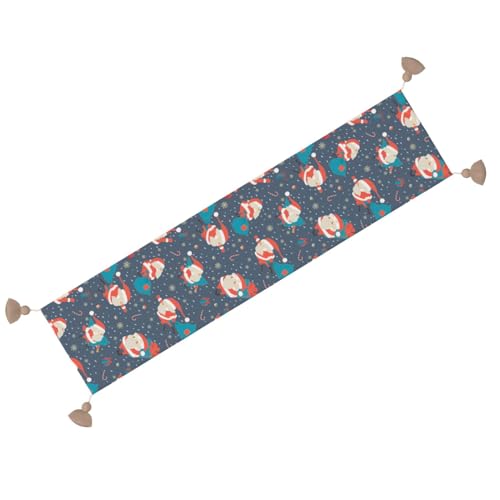 Chemin de table de mariage et vacances motif Père Noël lavable