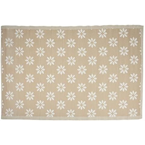 idooka 120cm x 180cm Flowers Beige/Yellow Outdoor Rugs For Patios Waterproof - Outdoor Rugs For Garden & Picnic Blanket - Garden Rugs Waterproof Large - Outdoor Mats For Patio, Plastic Outdoor Rug Cover