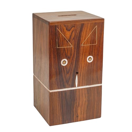 Image of ITOS365 Handcrafted Wooden Gullak Money Bank | Saving Box with Coin Slot | Decorative Piggy Bank for Kids & Adults