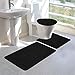 Pauwer Bathroom Rug Sets - 3 Piece with Toilet Cover, Non Slip Bath Mats, U-Shaped Toilet Mat, Absorbent Bath Mat Set, Machine Washable Bath Rugs, Dark Grey