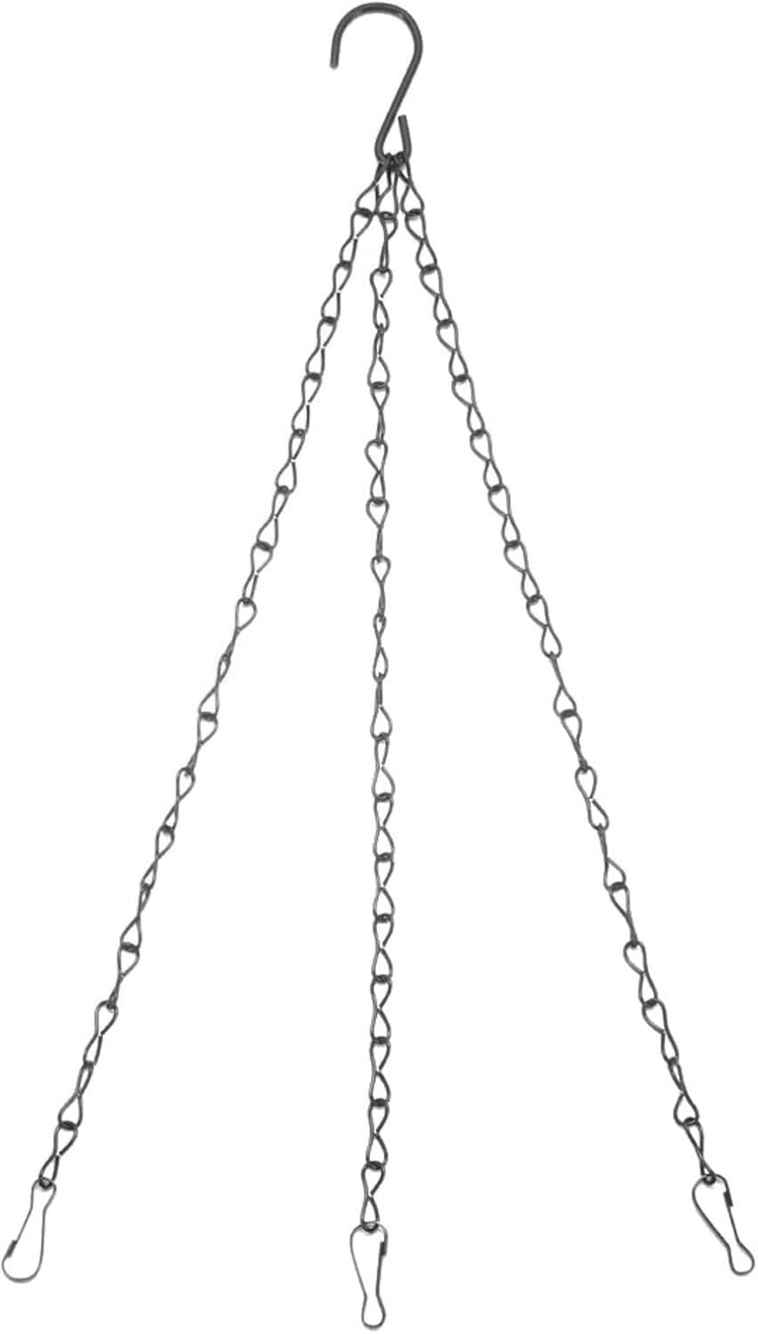 Vakorise Chains with Hooks, Chain with Hooks Pot Plant Hanger Iron Ornaments Black Silver(Black Snap Hook)