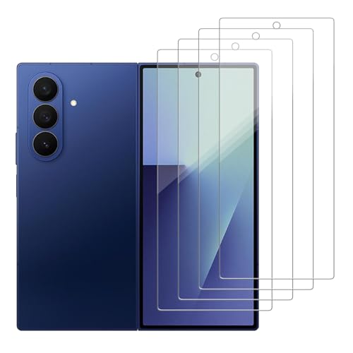 4 Pack Glass outer Screen Protector Compatible for Samsung Galaxy Z Fold 7 Only the outer 9H Hardness F9660 F966N F9660U F9660B HD Screen Tempered Glass Scratch Resistant Easy Install Case Friendly
