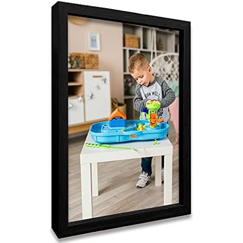 Framed Custom Canvas Prints with Your Photos Personalized Photo to Canvas Print Gifts for Couples Friends Family Baby Pets(Black, 12x16 In) Cover