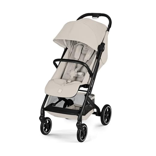 CYBEX Gold Kinderwagen BEEZY mit Ergonomischer Liegeposition, Ab Geburt bis ca. 4 Jahre (max. 22 kg), Kompakt faltbar, Einhand-Gurtsystem, Dune Grey