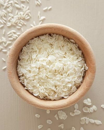 Reis Flocken 1kg von der Grünen Essenz | weiße Reisflocken zum Frühstück | Müsli und Backen - als Hundefutter Zusatzstoff - Reisflocken 1kg Reisbrei fur Pudding - Reis Gemüseflocken Vegan (1 Kg)