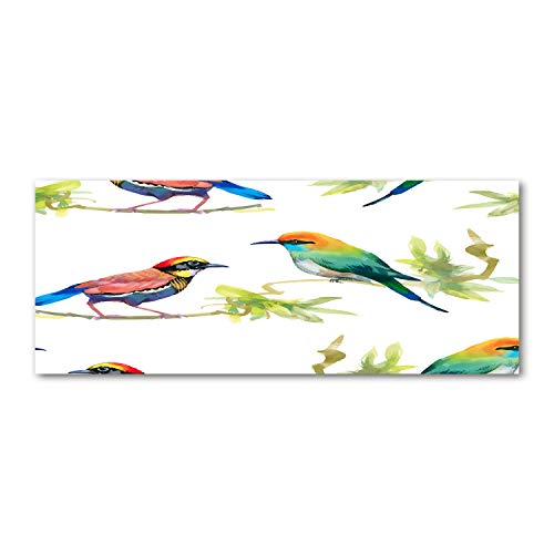 Dosseret en verre de sécurité trempé haut de gamme motif oiseaux exotiques