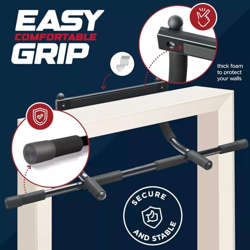 Barre De Tractions Porte Barre Traction Chin Up Bar Wall Mounted Pull Up Bar Entraîneur Multifonctionnel Adapté À Divers Exerciceseffort Aux Cadres De Porte Allant De 24 À 32 Pouces De Large – Image 6