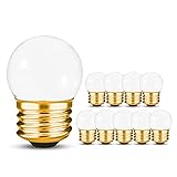 OHLECTRIC 10 Pack - S11 Ceramic White Night Light Bulbs | 7.5W Incandescent Light Bulb with E26 Medium Base | 40 Lumens Brightness | 2700K Warm White Light for Home Illumination.