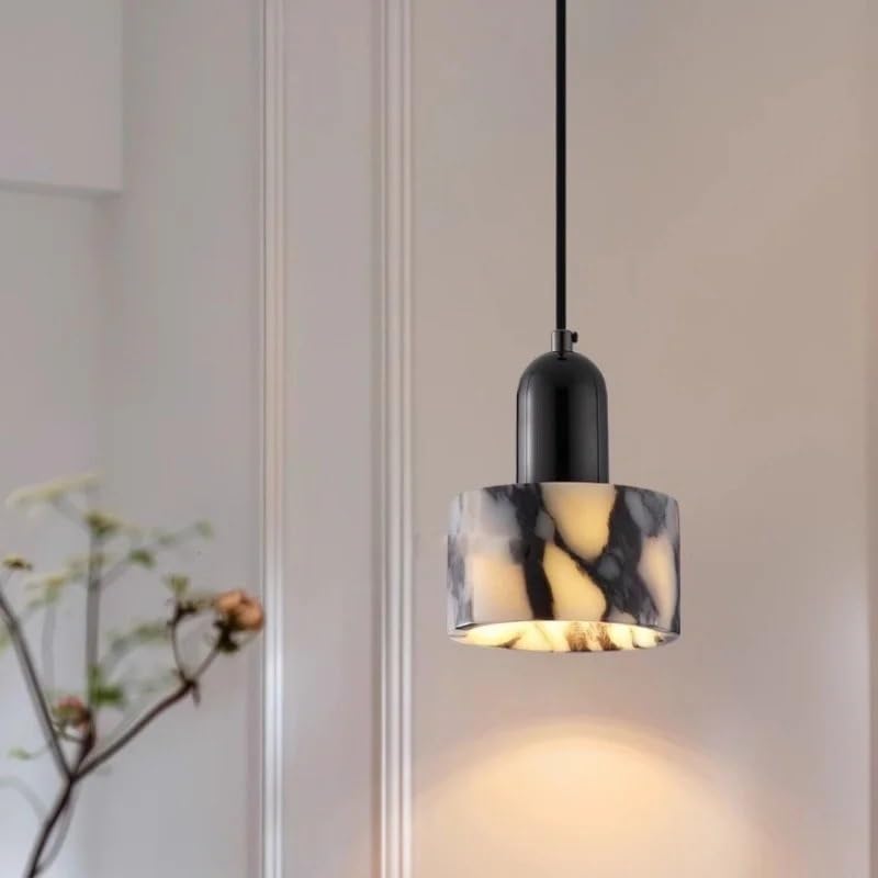 Lampe LED suspendue en marbre naturel style nordique avec fil réglable