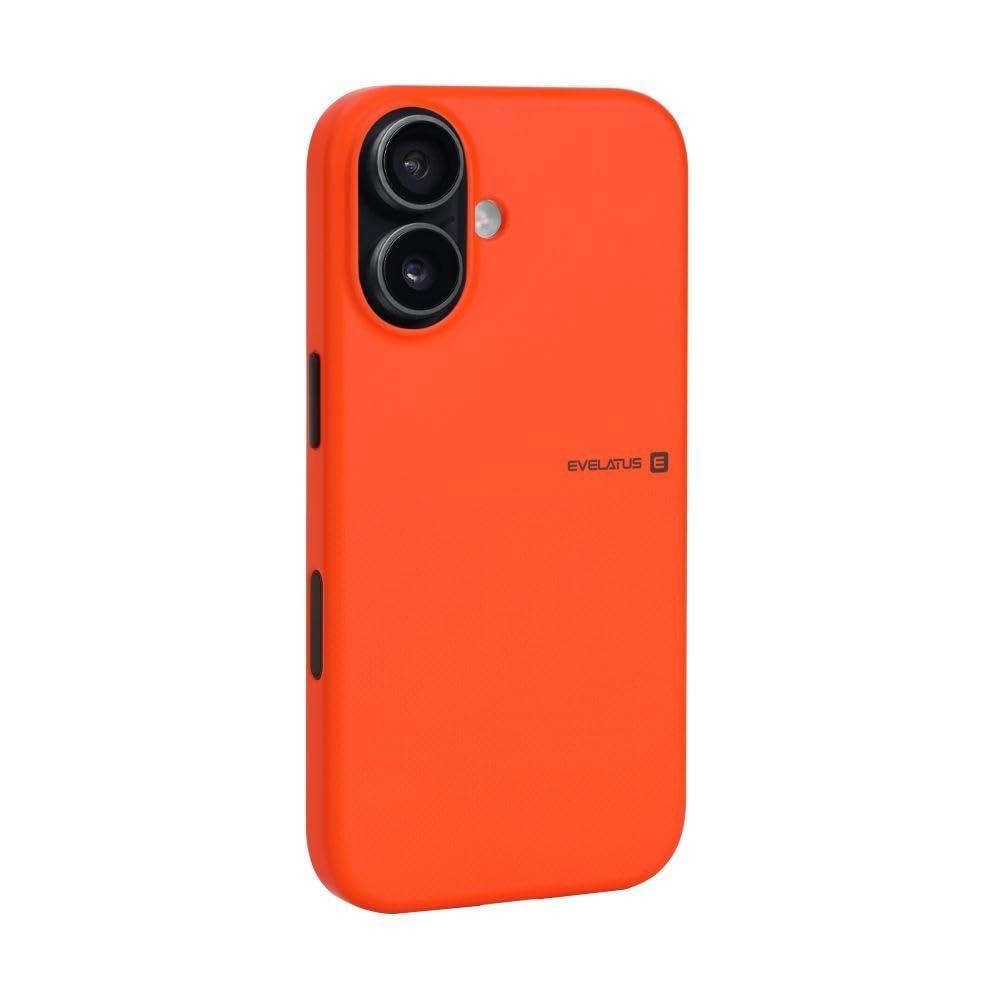 Coque silicone iPhone 17 Evelatus protection fine orange haute précision