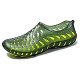 HYDLONGR Men's Women's Lightweight Breathable Non-Slip Garden Sandals Quick-Drying Hole Water Shoes Beach Kayaking Shoes Green 9.5 Women/ 8 Men