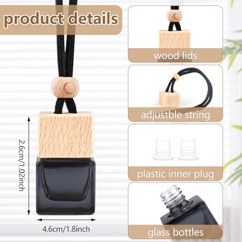 15-Pcs-Hanging-Car-Air-Freshener-Bottle-Empty-Car-Essential-Oil-Diffuser-Bottles-Pendant-Black-Glass-Perfume-Bottles-Aromatherapy-Fragrance-Bottle-Auto-Ornaments-Decor