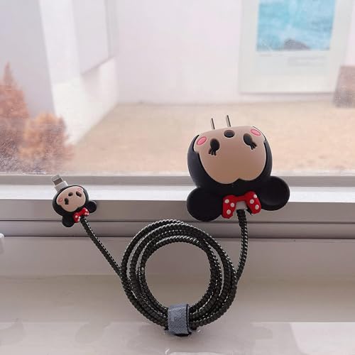 Image of Cartoon 3D Design Protective Case Compatible with Apple 18W - 20W USB-C Power Adapter Charger, Protective Cover for iPhone 18W & 20W Power Adapter Charger with Wire Saver. (Minnie-Mouce)
