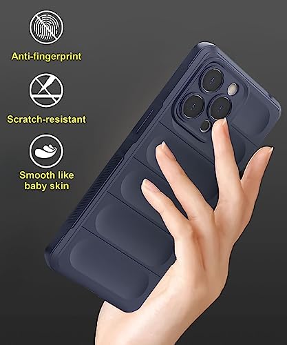 Image of WOW IMAGINE Ultimate Silicon Back Cover Case for Apple iPhone 13 Pro | Military Grade Drop Protection Shockproof Bumper | Anti-Slip Grip | Scratch Proof Micro-Fibre Cloth Inside (Deep Blue)