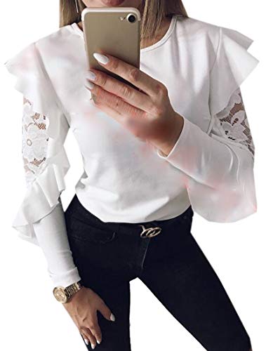 Camiseta Mujer Manga Corta Larga Sudaderas para Mujer Sueltas Cortas Cuello Redondo Casual Camisas de Manga Larga Sudaderas con Capucha Camisetas Atletismo Mujer
