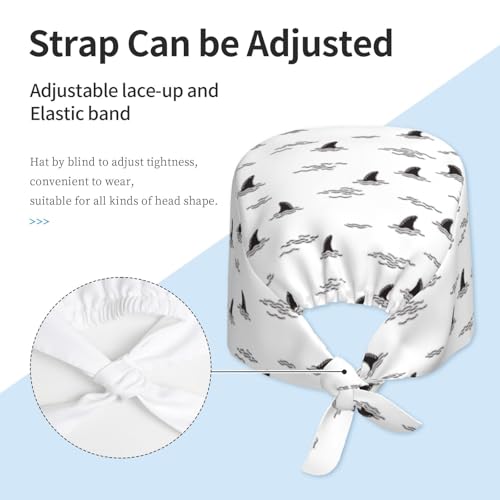 Image of Working Cap Scrub Cap with Sweatband Adjustable Unisex Women Tie Back Hat Nurse Surgical Caps