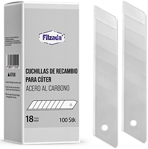 Filzada® 100 x 18 mm very hot blades – spare blade/blades for utility knife – made of carbon steel