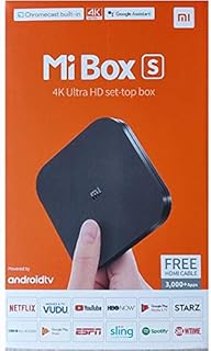 Xiaomi Mi Box S Android TV with Google Assistant Remote Streaming Media Player - Chromecast Built-in - 4K HDR - Wi-Fi - 8 GB - Black