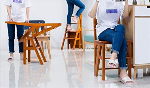 Taburete de madera con escalones para evitar caídas caseras en escaleras inestables 3