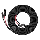 Geosiry Twin Wire Solar Panel Extension Cable - 30Ft 10AWG(6mm²) Solar Extension Cable with Female and Male Connector, Solar Panel Wire Adapter for Home, Shop and RV Solar Panels (10AWG 30FT)