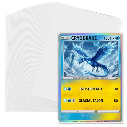 Rainmae 100 PCS 5.9" x 8.1" Jumbo Card Sleeves Oversized Card Protector Sleeves Clear Large top loaders Size L for Protecting Mailing Jumbo Sheets for TCG MTG Photo Game Sport Postcards Document