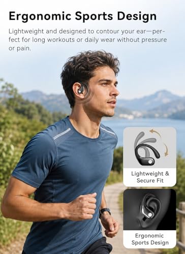 Image of jaddsa Wireless Earbuds, Bluetooth 5.4 Sport Headphones with Smart Charging Case, ENC Noise Cancelling, Ear Buds with IPX7 Waterproof & Bass Stereo Sound for iOS, Android - Mattle Black
