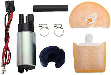 MUCO High Performance Electric Intank Fuel Pump w/ With Strainer/Filter + Rubber Gasket/Hose + Stainless Steel Clamps + Universal Connector Wiring Harness E8213