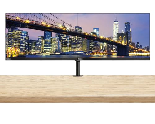 Image of Lenovo ThinkVision T23d 23-inch 1920 x 1200 LED Backlit Full HD Widescreen WUXGA LCD Monitor, 2-Pack Bundle with HDMI, VGA, DisplayPort, Desk Mount Dual Monitor Stand