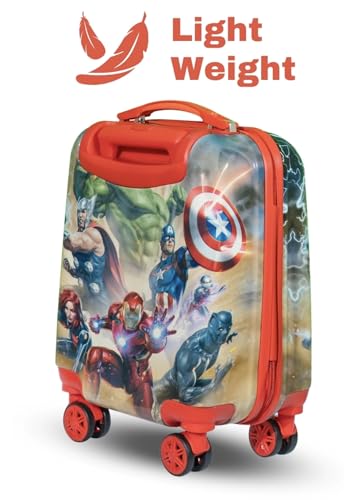 Image of ADSON Abs Kids Trolley 360 Rotating Luggage 360 Degree Wheels Non-Breakable 16 Inch Kids Hardsided Suitcase with 4 Wheels, 360 Degree Wheel Travel Trolley Bag (Design 16)