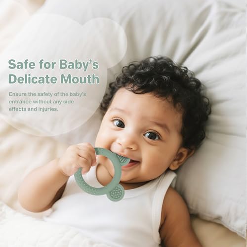 Image of Eascrozn 3 Pack BabyTeething Toys, Teethers for Babies 3-6 6-12 Months, BPA Free Teething Relief Easy to Hold, Silicone Teether Toys for Baby Essentials
