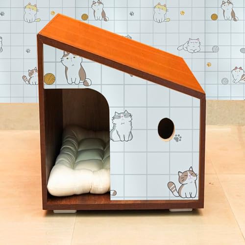 Image of SARVATRAY Self-Adhesive Wallpaper, Kitchen Oil Proof Heat Resistant Stickers, Vinyl Sheet for Wall 2 X 6.5 SQ FT (2 M Kitty Theme WS)