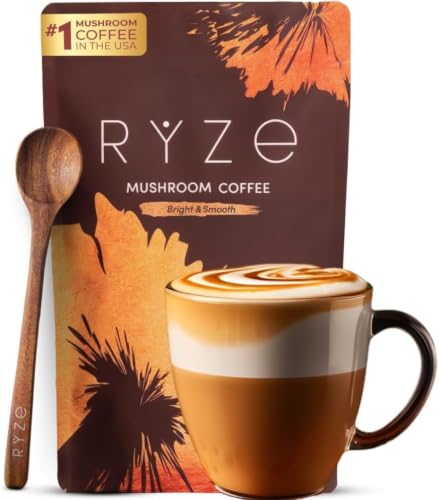 RYZE Organic Mushroom Coffee, Medium Roast...