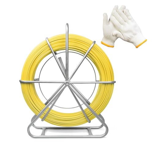 Noliven 6mm x 500ft Duct Rodder, Fiberglass Fish Tape, Fish Tape Cable Puller with Durable Steel Stand, Heavy-Duty Wire Running Rod for Conduit & Electrical Installations by Noliven - Used condition - US$98.19