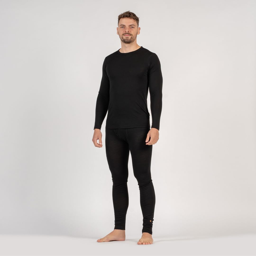 menique Leggings térmicos para hombre 100% merino, de capa base