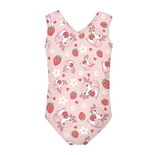 Image of Girls Cartoon Pattern One-Piece Swimsuits Sport Racer Swimwear Beach Bathing Suit, Size 5-14