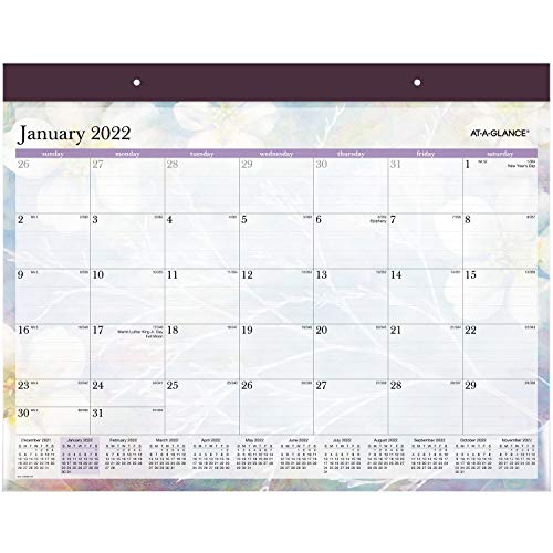 ATAGLANCE Dreams Monthly Desk Pad Calendar, 21 3/4" x 17", January