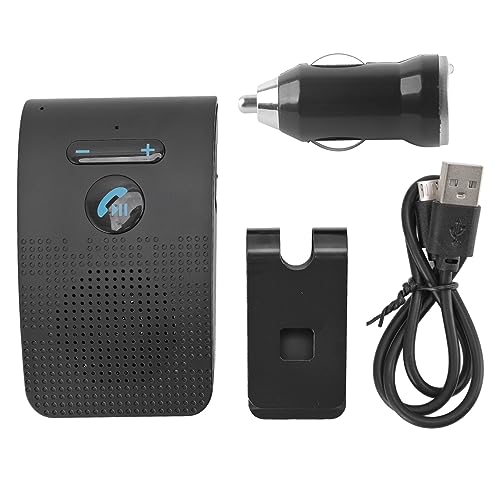 lvifloae Car Bluetooth Speakerphone Wireless Sun Visor Receiver Adapter Hands MP3 Speaker with Back Clip for Hands Talking