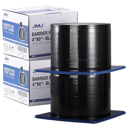 JMU Black Barrier Film 2 Rolls, Barrier Film Tattoo Tape, 4 x 6 Inch