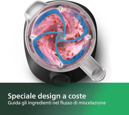 Philips Frullatore per Frullati e Smoothie - 450W, Caraffa da 1.9L, App HomeID, 1 Velocità + Pulse, Lama ProBlend, Tritaghiaccio e Bicchiere per Frullati d'Asporto (HR2041/41) - 4