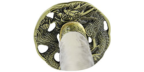 Ivory Dragon Handmade Samurai Sword Katana 1045 Carbon Steel Blade. for Collection, Gift, Straw Mat Cutting Practice